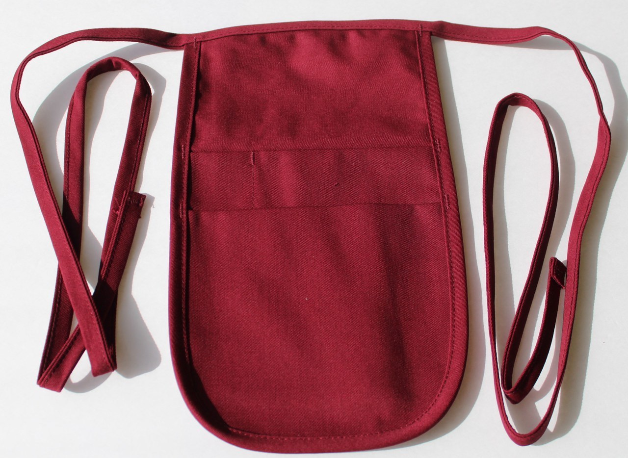 Money Pouch Aprons in Maroon